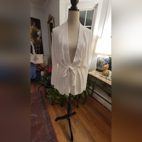 NWT Banana Republic White Kimono Cardigan XL - Picture 1 of 7